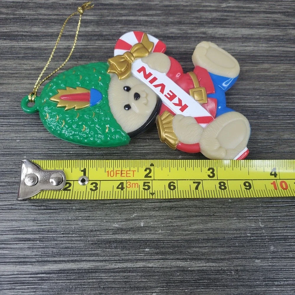 Stravina Personalized KEVIN Teddy Bear Toy Soldier Christmas Tree Ornament Candy